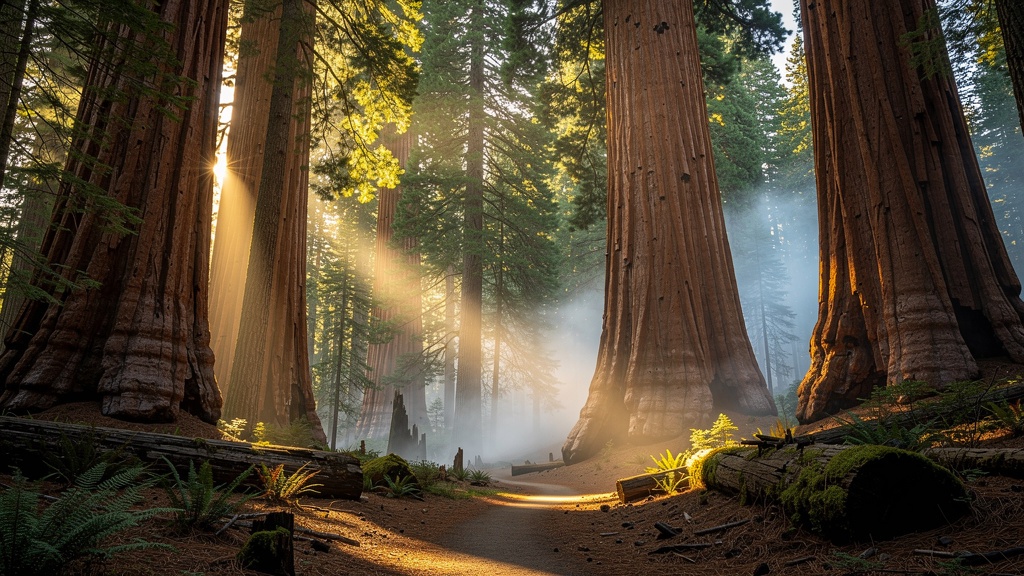 Giant Sequoia trees in Sequoia National Park